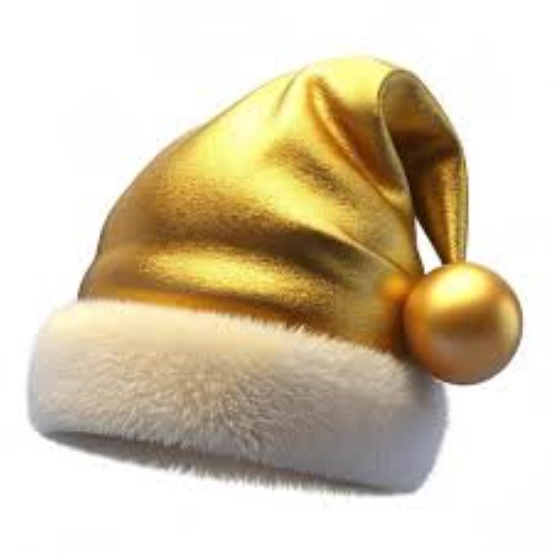 GOLD CHRISTMAS PRINTING HAT 062129